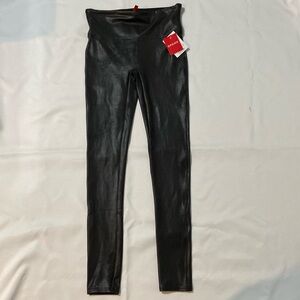 NWT SPANX Faux Leather Leggings Black Size Small